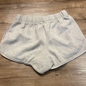 Brandy Melville Light Gray Elastic-Waist Athletic Shorts